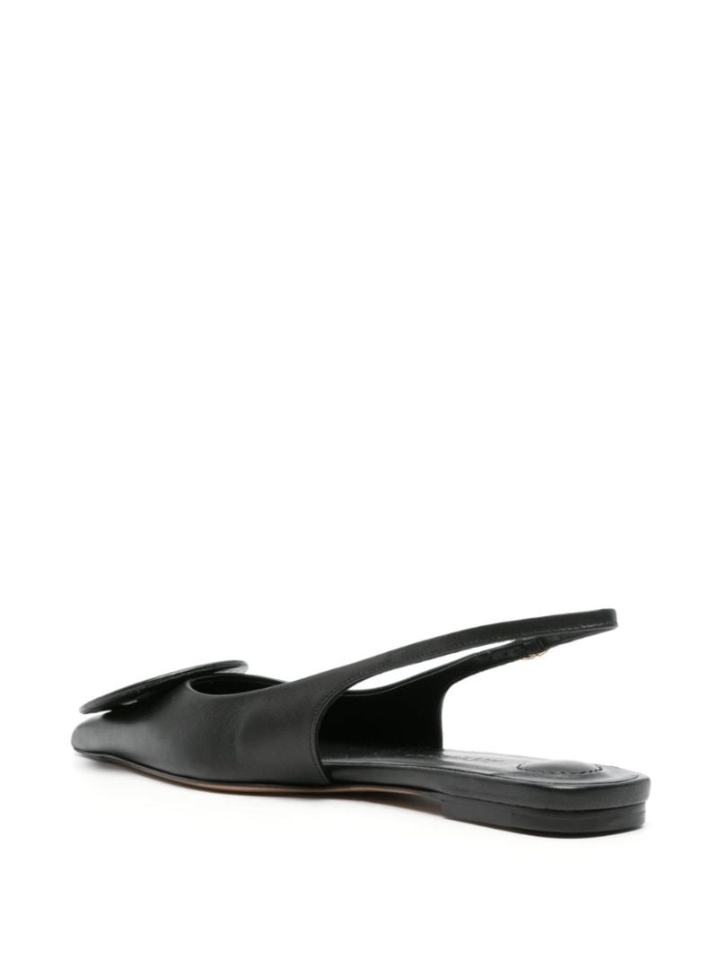 Black Les Slingbacks Duelo Leather Ballerina Shoes