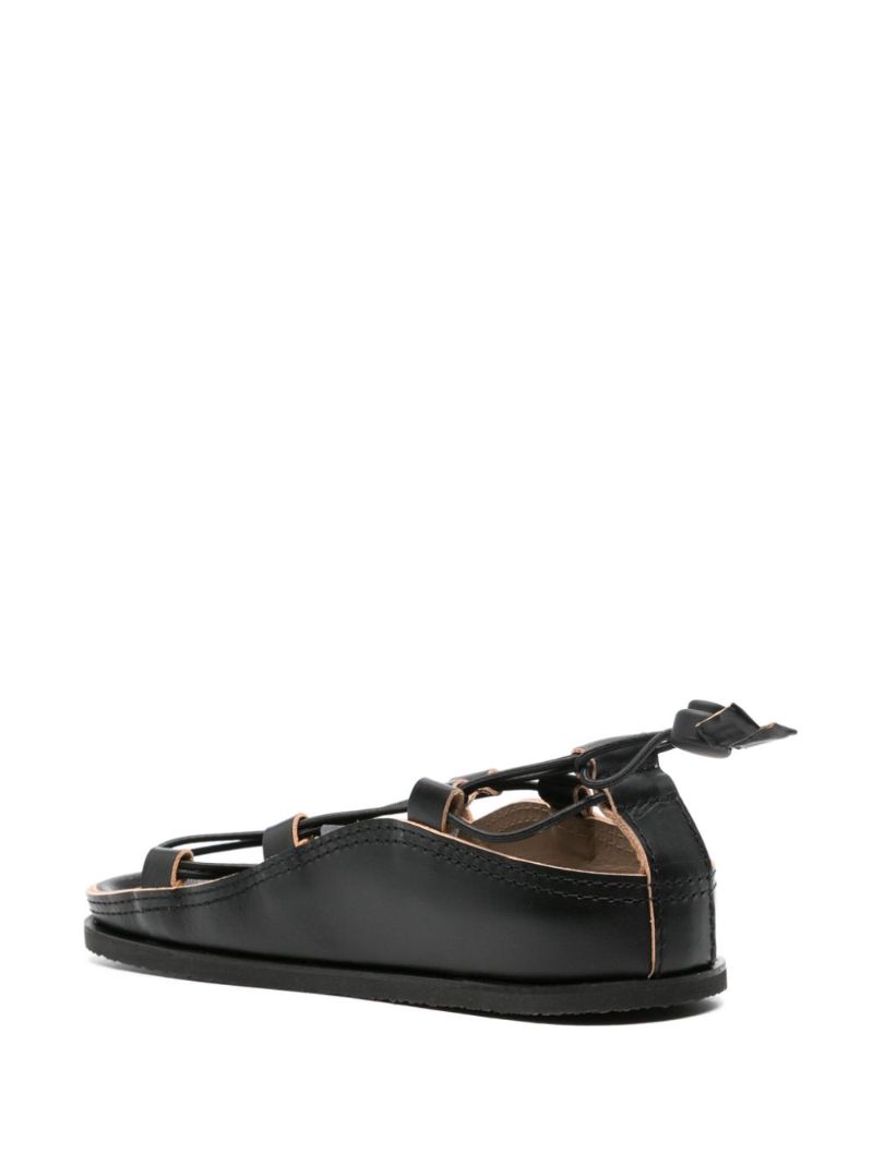 Black Toggle Leather Sandals