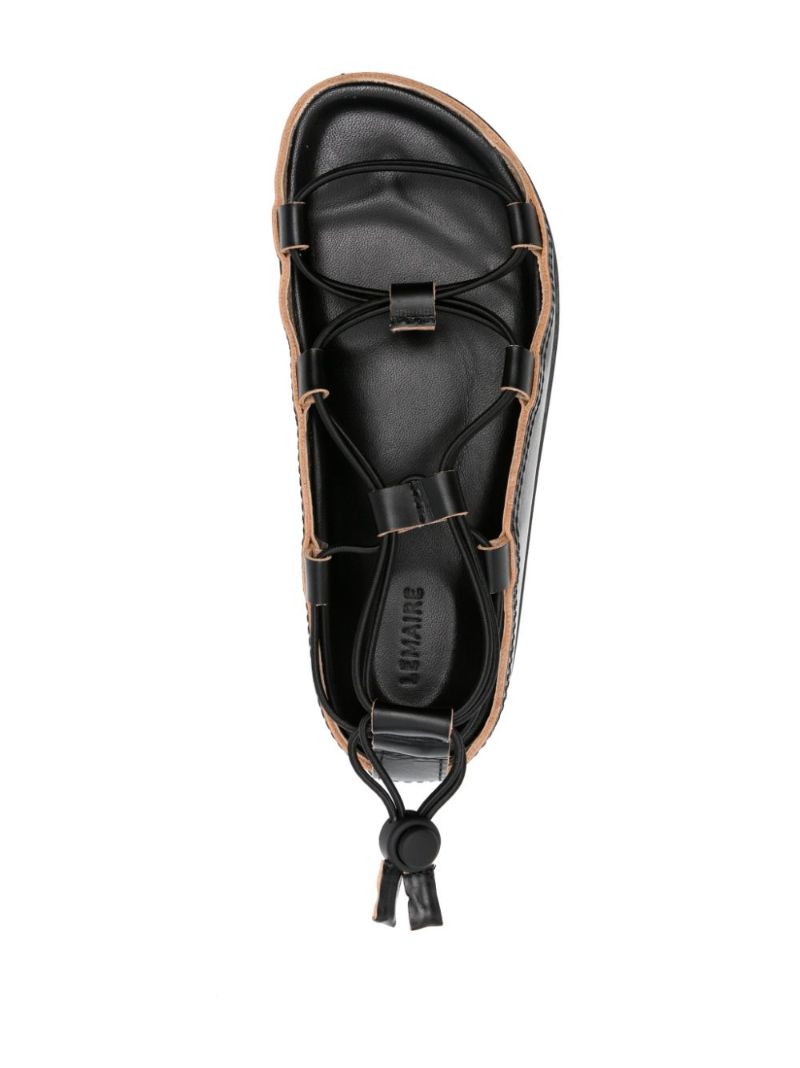Black Toggle Leather Sandals