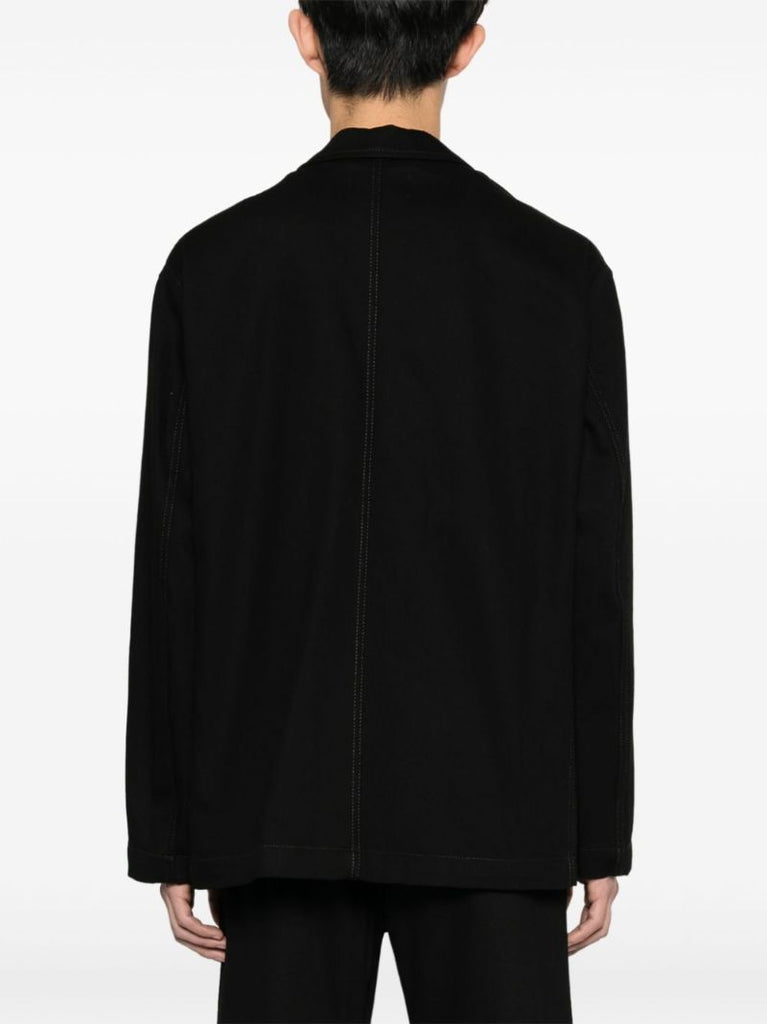 Black Cotton Twill Blazer