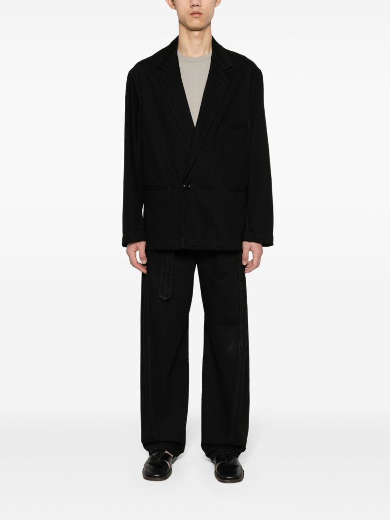 Black Cotton Twill Blazer