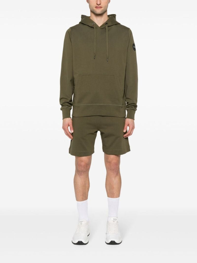 Green Drawstring Cotton Hoodie