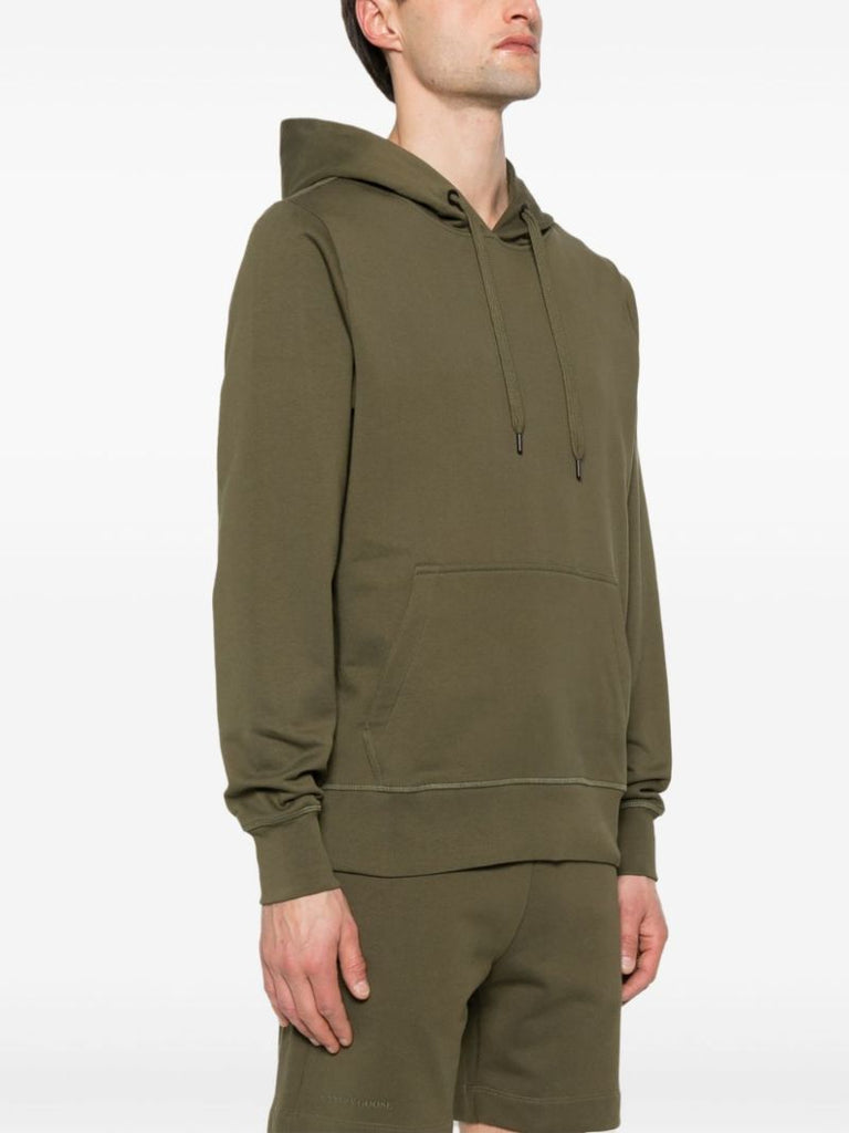 Green Drawstring Cotton Hoodie