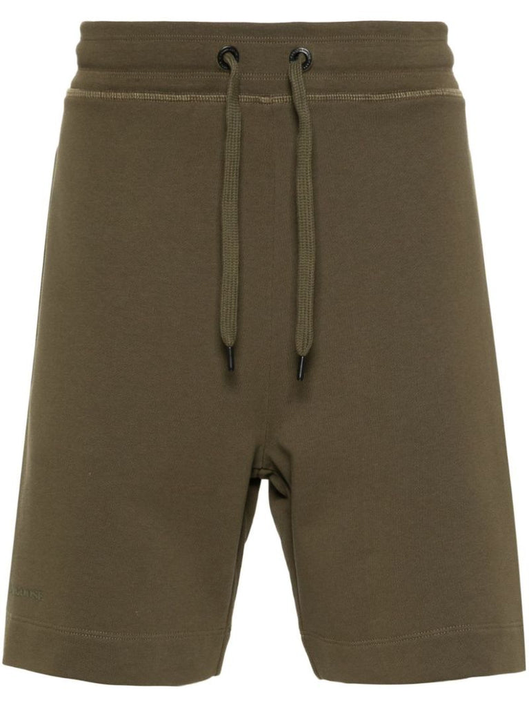 Green Cotton Track Shorts