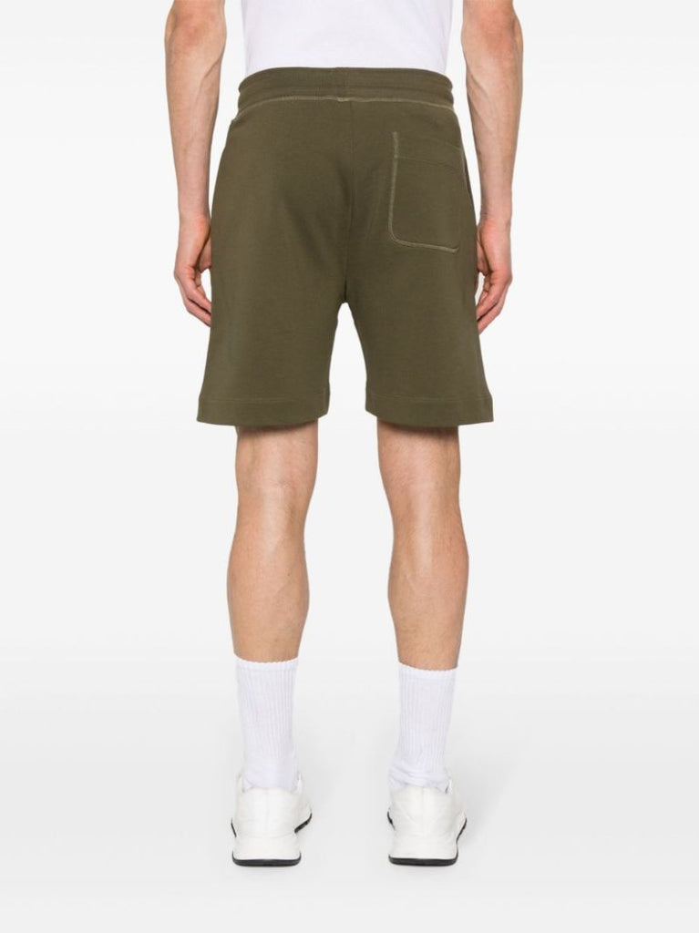 Green Cotton Track Shorts