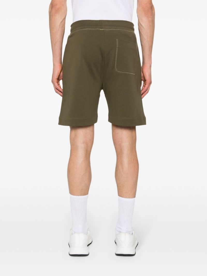 Green Cotton Track Shorts