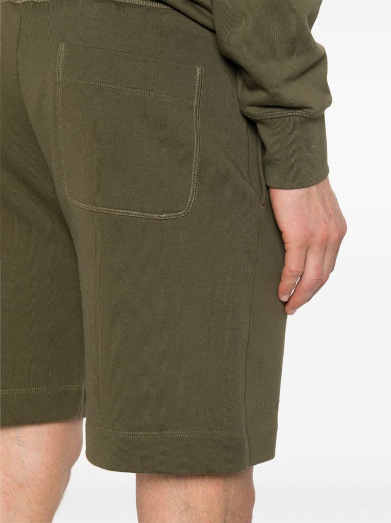 Green Cotton Track Shorts