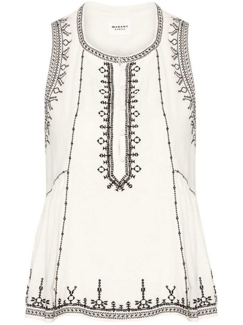 White Pagos Embroidered Blouse