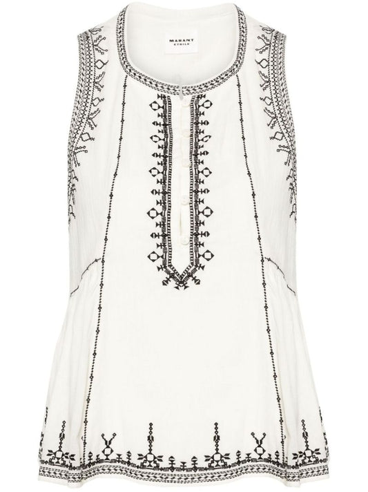 White Pagos Embroidered Blouse