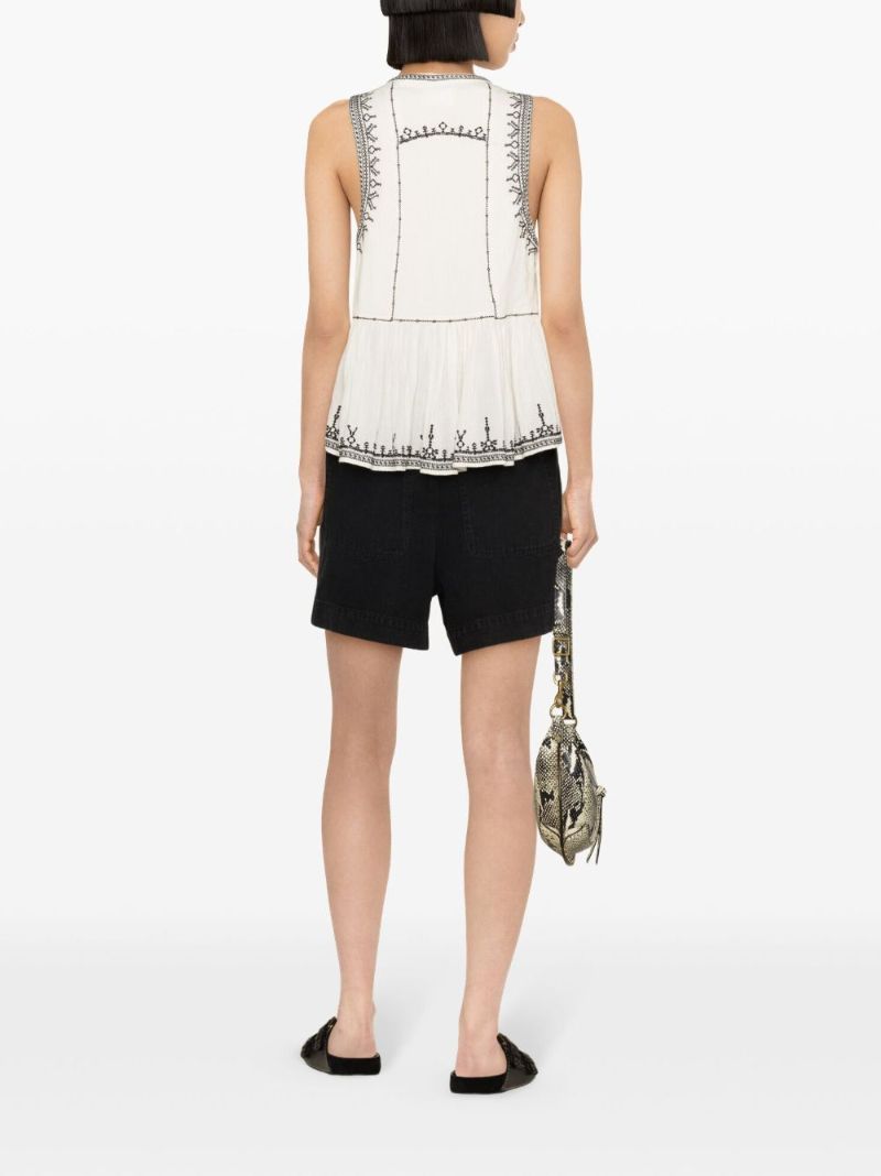 White Pagos Embroidered Blouse