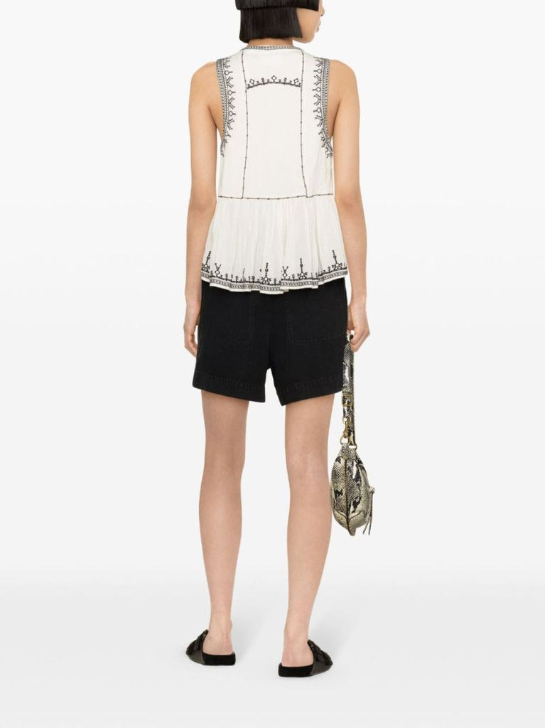 White Pagos Embroidered Blouse