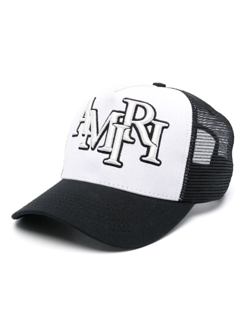 White Staggered Panelled Cap