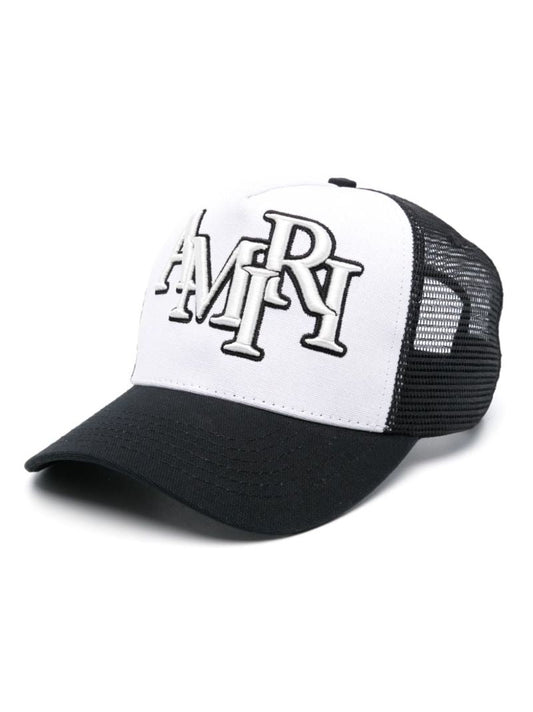 White Staggered Panelled Cap