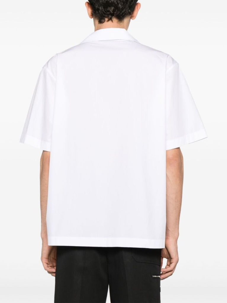 White V-logo Cotton Shirt