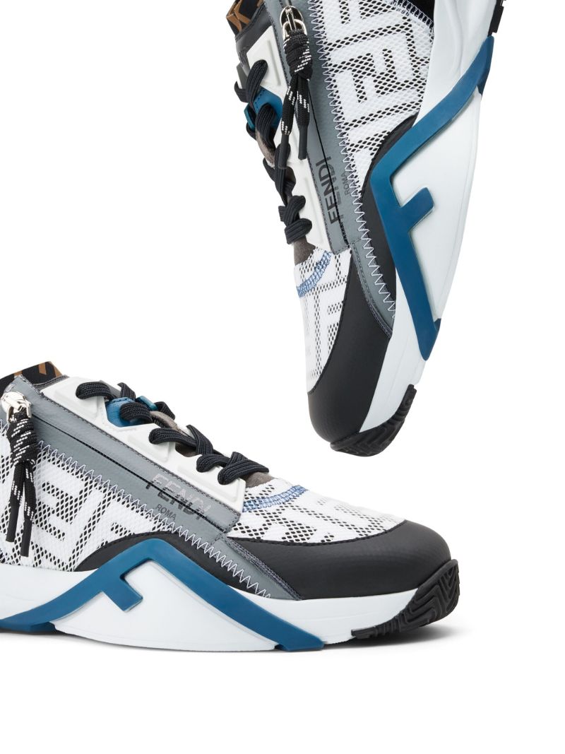 White Flow Panelled Sneakers