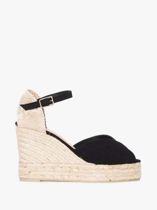 Black Bianca 80 Platform Wedge Espadrilles