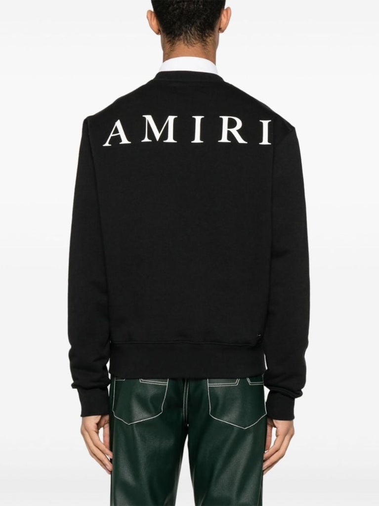 Black Ma-print Cotton Sweatshirt