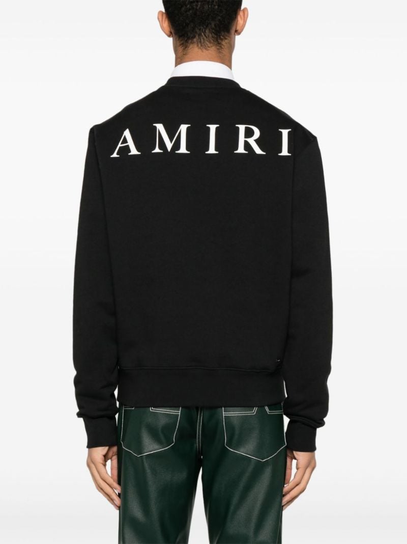 Black Ma-print Cotton Sweatshirt