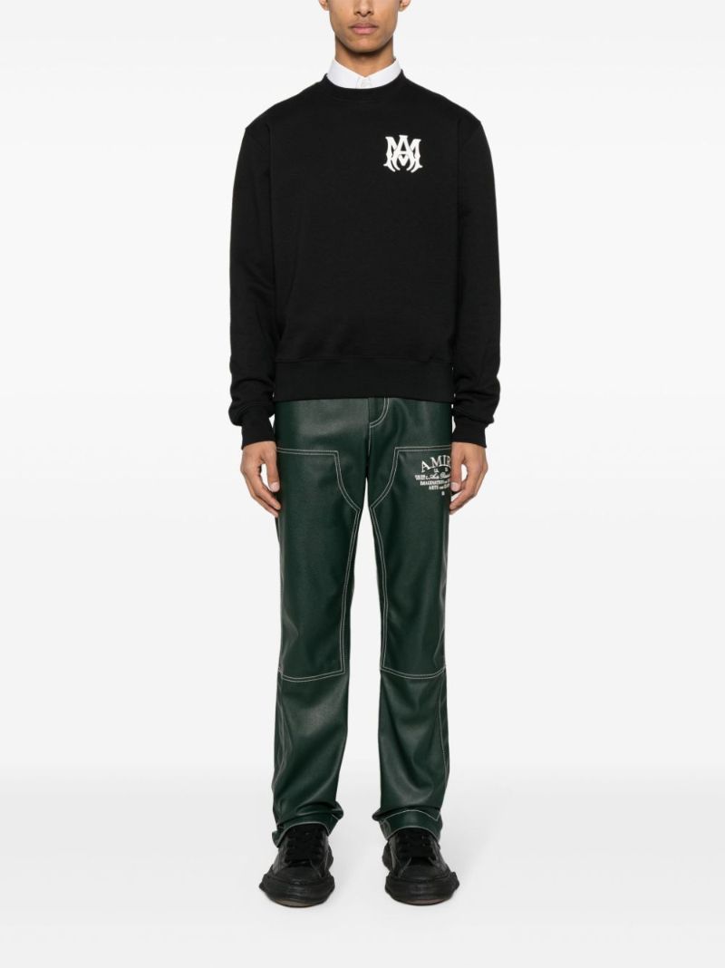 Black Ma-print Cotton Sweatshirt