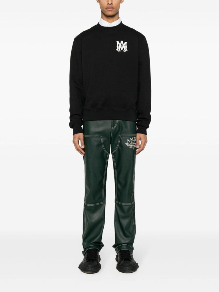 Black Ma-print Cotton Sweatshirt