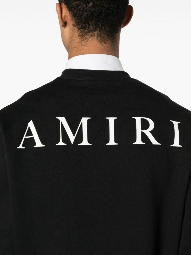 Black Ma-print Cotton Sweatshirt
