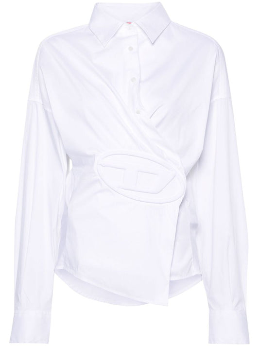 White C-siz-n1 Draped Shirt