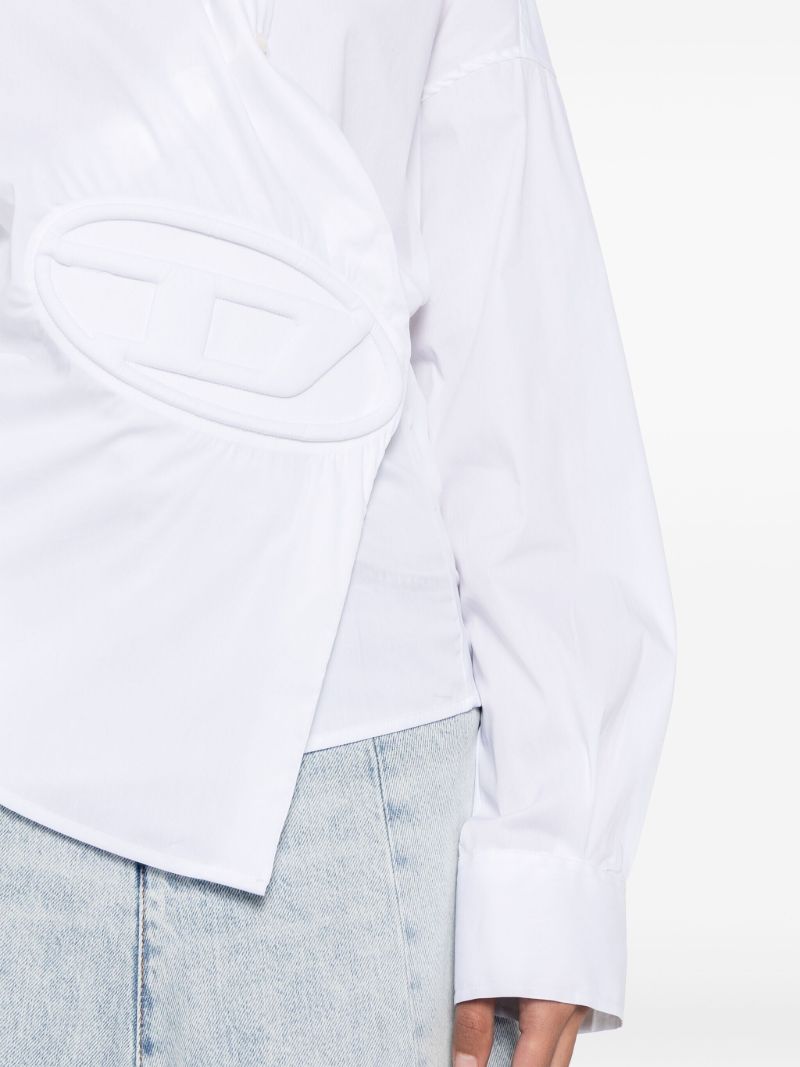 White C-siz-n1 Draped Shirt