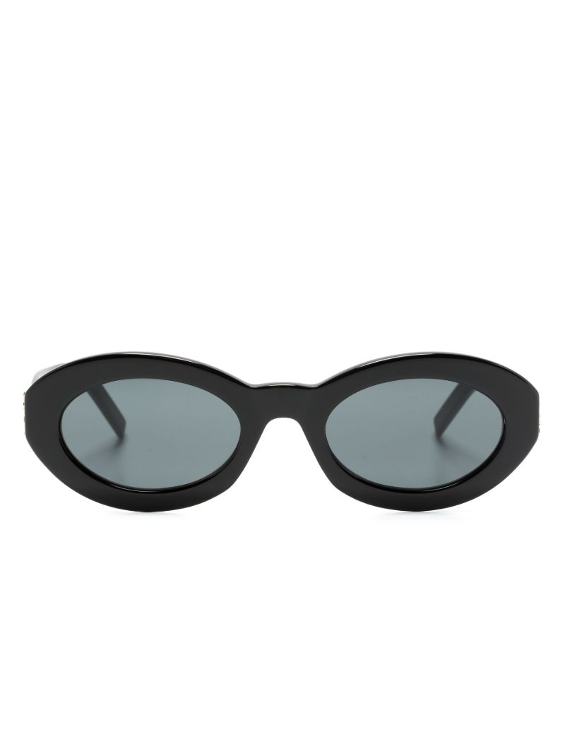 Black Monogram Oval-frame Sunglasses
