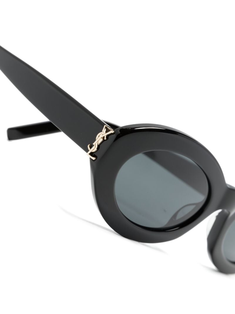 Black Monogram Oval-frame Sunglasses