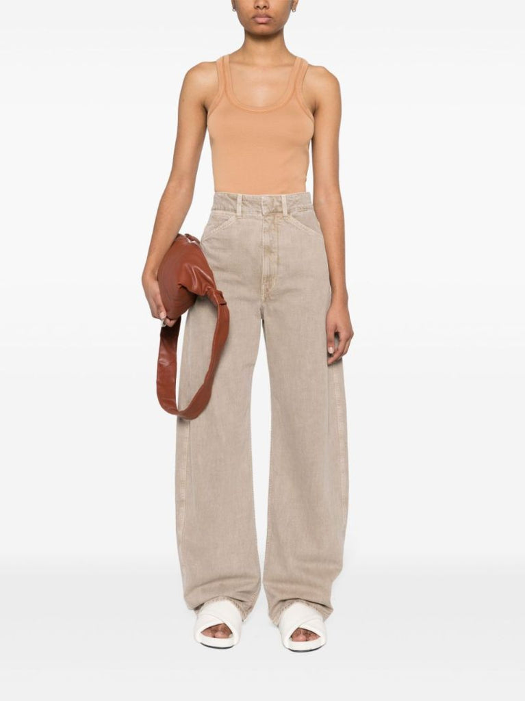 Brown Cotton Tank Top