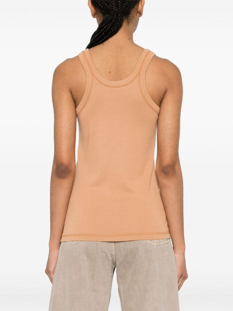 Brown Cotton Tank Top