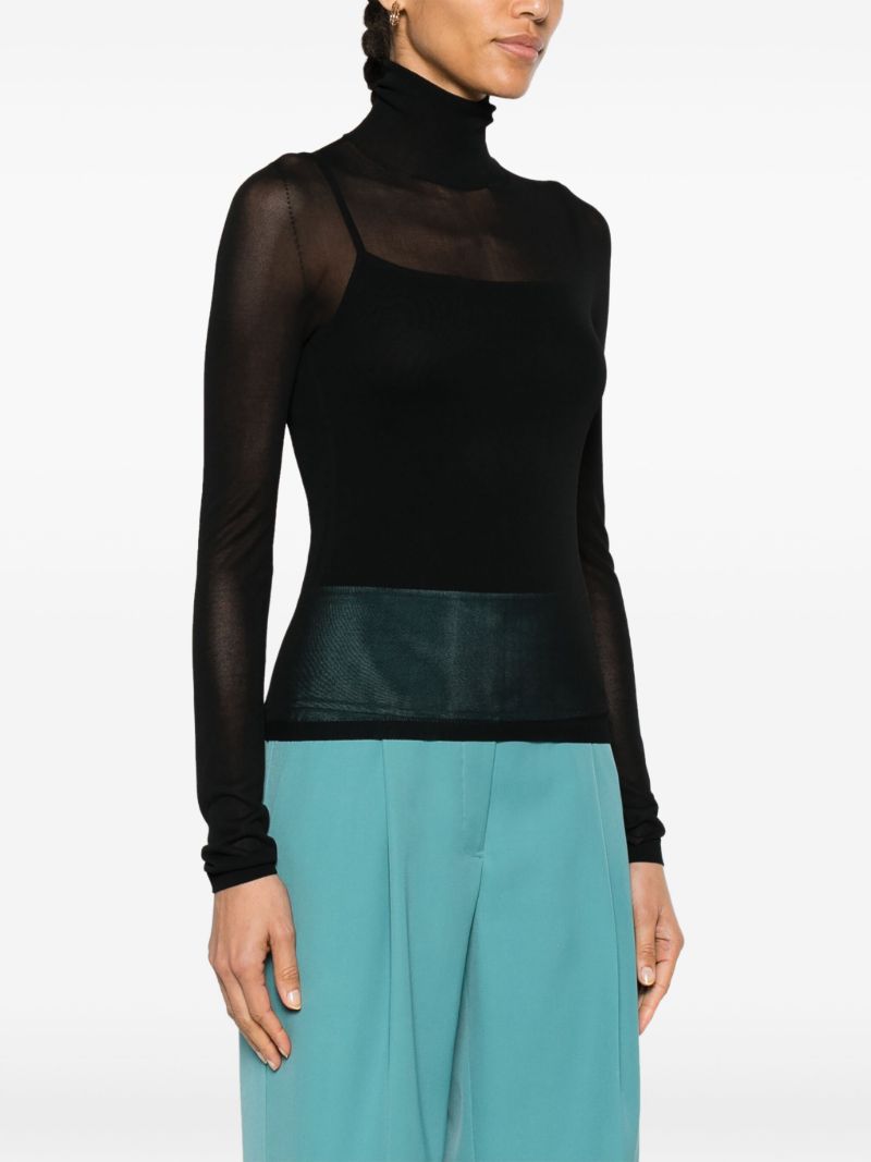 Black Fine-knit High-neck Sweater