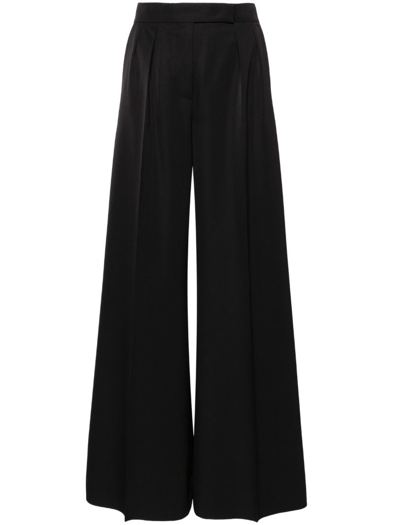 Black Wide-leg Tailored Virgin Wool Trousers