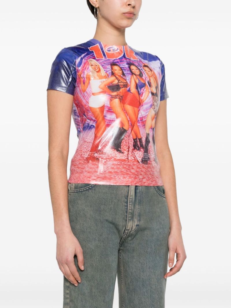 Red Photograph Print T-shirt