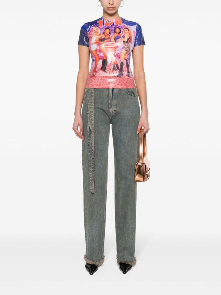 Red Photograph Print T-shirt