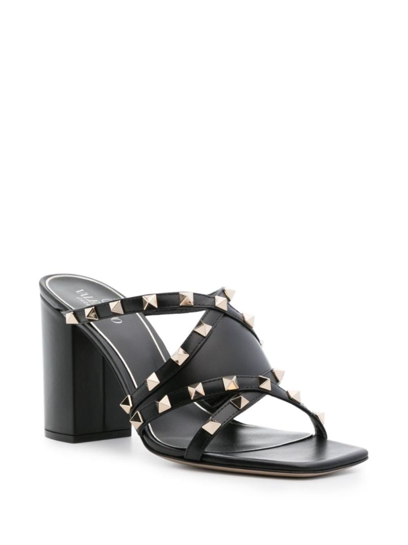Black Rockstud 100mm Leather Sandals
