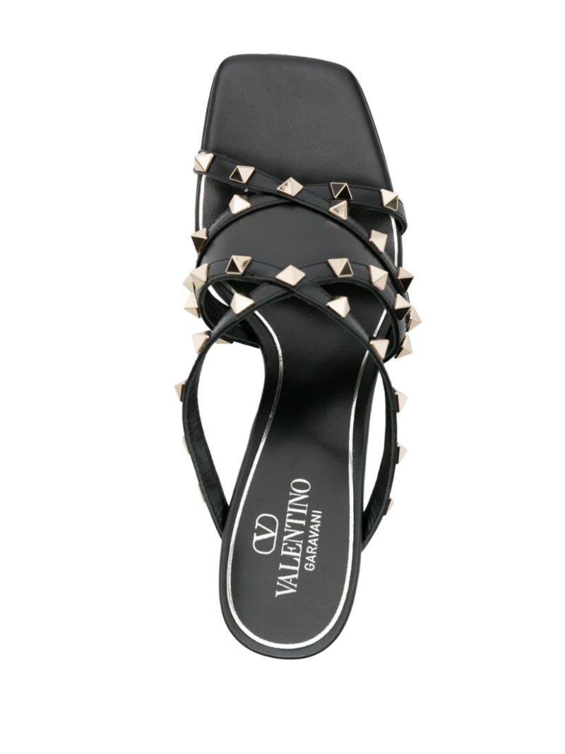 Black Rockstud 100mm Leather Sandals