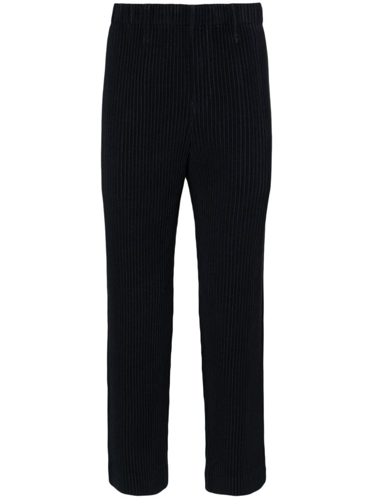 Blue Tapered PlissÃ_x0083_Â© Trousers