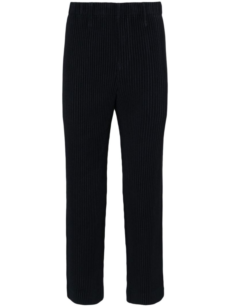 Blue Tapered PlissÃ_x0083_Â© Trousers