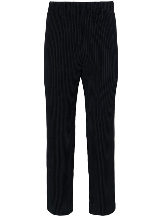 Blue Tapered PlissÃ_x0083_Â© Trousers