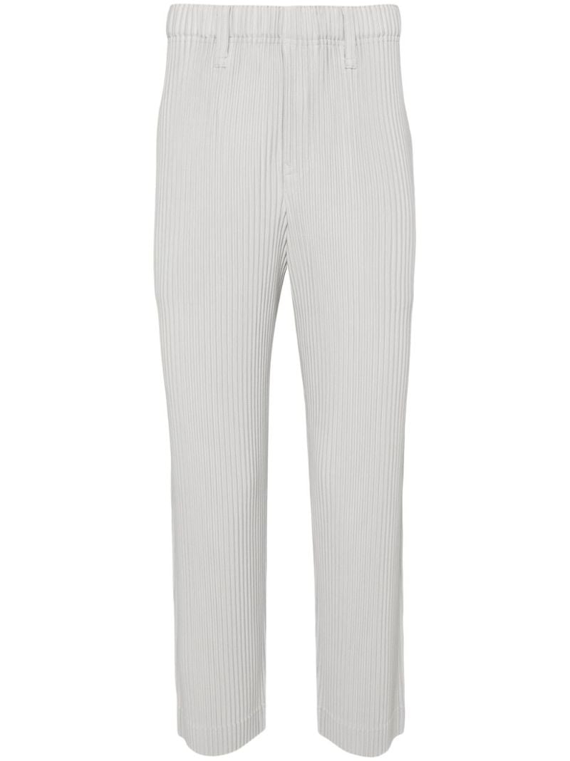 Grey Tapered PlissÃ_x0083_Â© Trousers