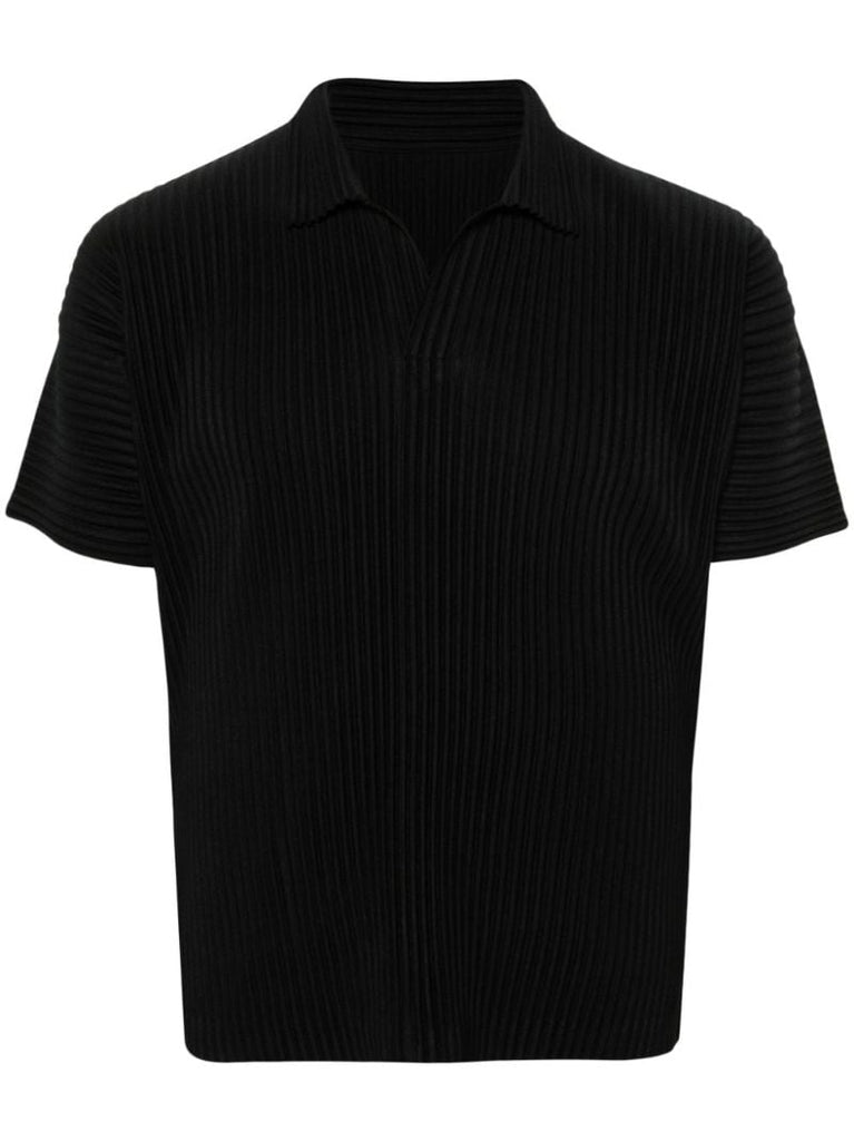 Black Basics PlissÃ_x0083_Â© Polo Shirt
