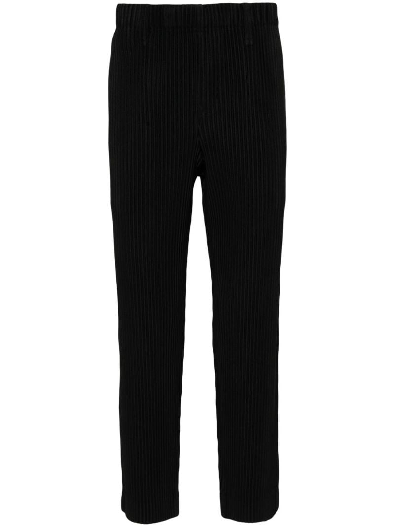 Black Basics PlissÃ_x0083_Â© Tapered-leg Trousers