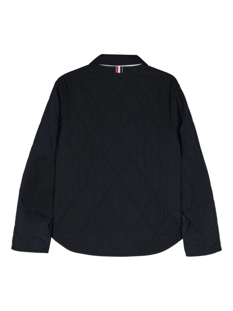 Blue Quilted Shirt Jacket