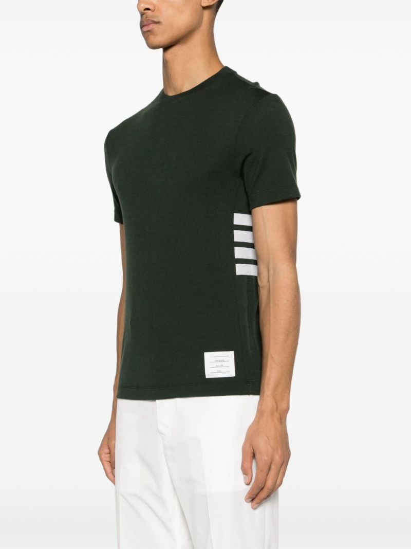 Grey 4-bar Intarsia-knit Wool T-shirt