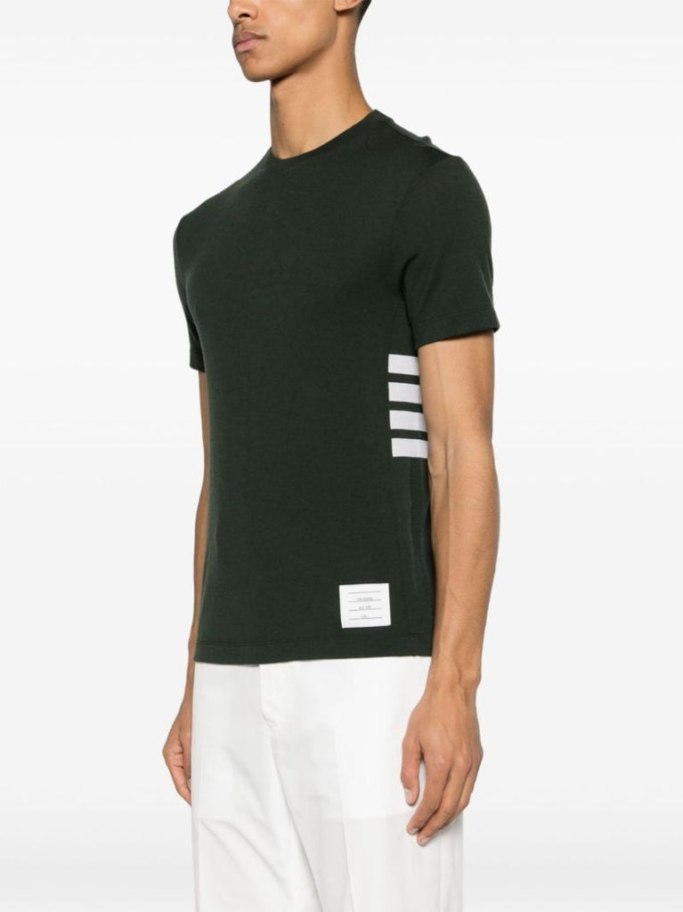Grey 4-bar Intarsia-knit Wool T-shirt
