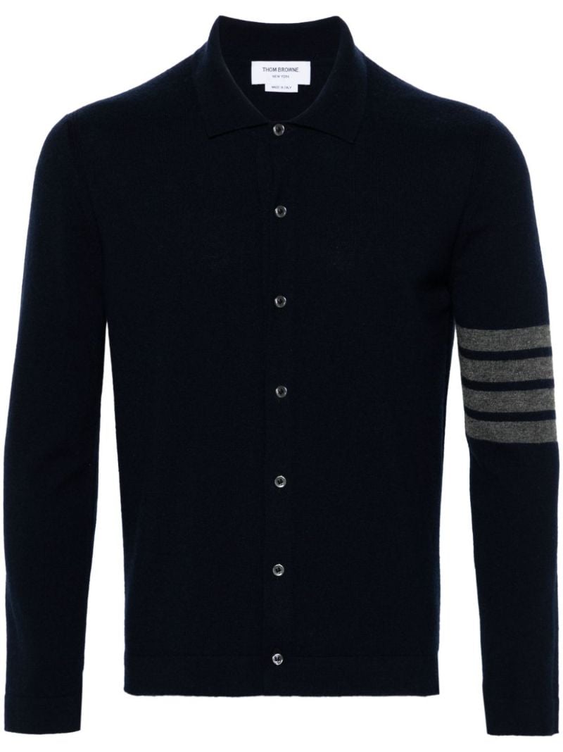 Blue 4-bar Cashmere Cardigan