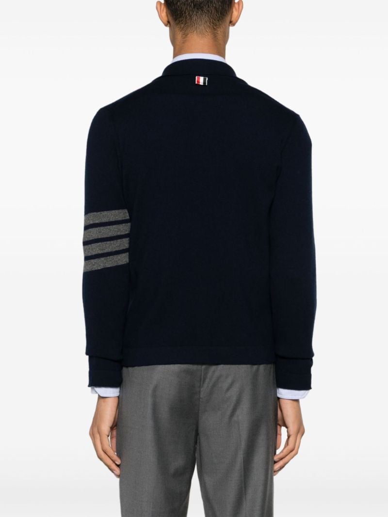 Blue 4-bar Cashmere Cardigan