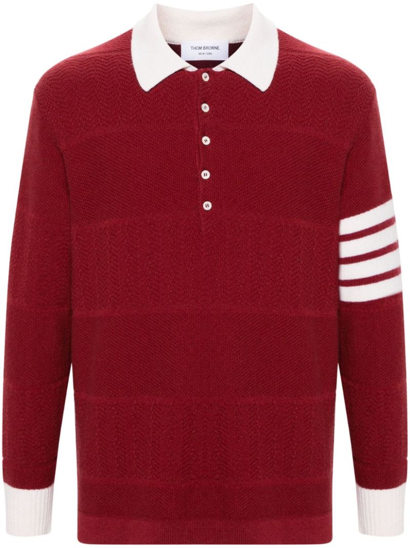 Red 4-bar Wool Polo Shirt