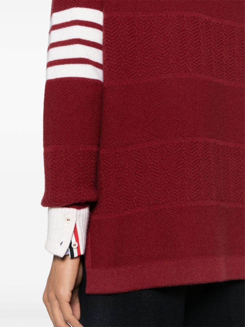 Red 4-bar Wool Polo Shirt